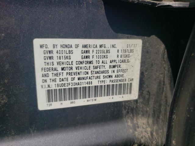 19UDE2F30HA011488 - 2017 ACURA ILX BASE WATCH PLUS GRAY photo 12