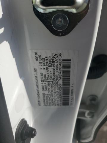 19UUB2F63KA005436 - 2019 ACURA TLX TECHNOLOGY WHITE photo 12