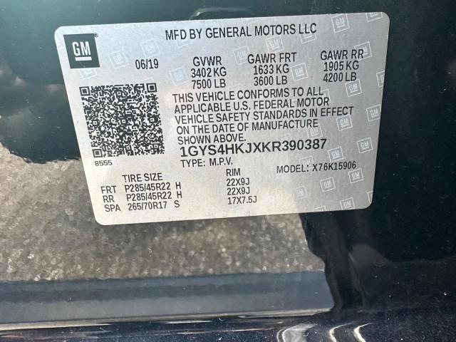 1GYS4HKJXKR390387 - 2019 CADILLAC ESCALADE ESV LUXURY BLACK photo 12