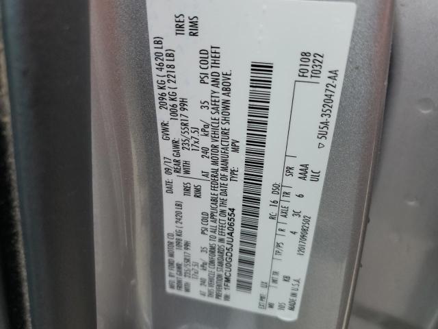 1FMCU0GD5JUA06554 - 2018 FORD ESCAPE SE SILVER photo 13