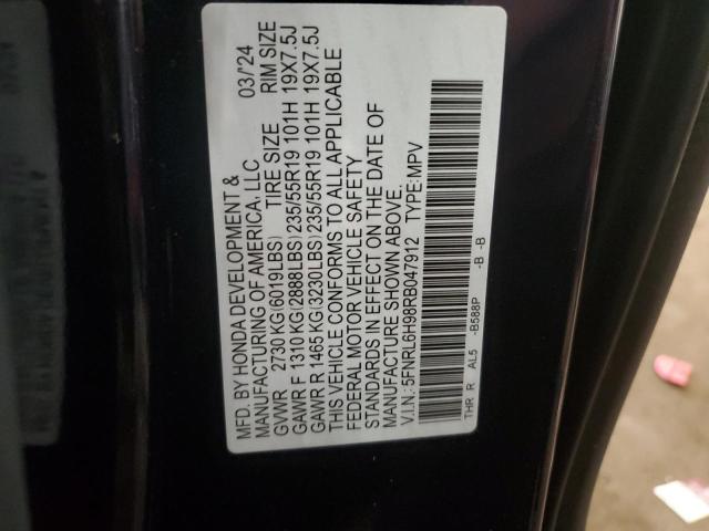 5FNRL6H98RB047912 - 2024 HONDA ODYSSEY ELITE BLUE photo 13