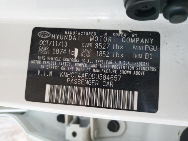 KMHCT4AE0DU584657 - 2013 HYUNDAI ACCENT GLS Weiß Foto 12