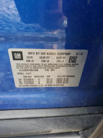 KL4CJBSB4GB614658 - 2016 BUIC ENCORE CONVENIENCE 蓝色 照片 13