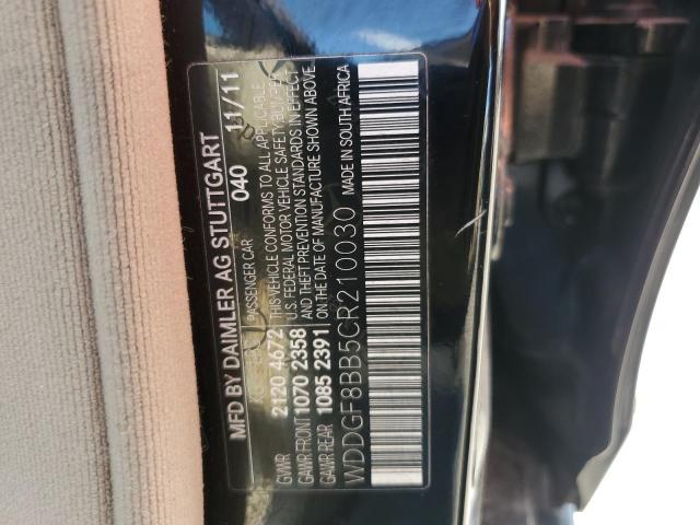 WDDGF8BB5CR210030 - 2012 MERZ C 300 4MATIC BLACK photo 12