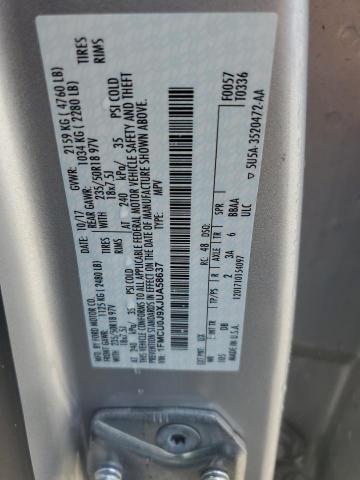 1FMCU0J9XJUA58637 - 2018 FORD ESCAPE TITANIUM Argent photo 13