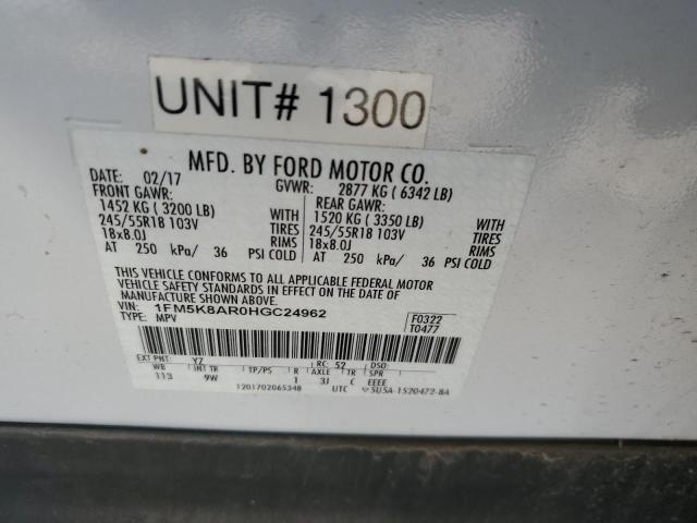 1FM5K8AR0HGC24962 - 2017 FORD EXPLORER POLICE INTERCEPTOR 白色 照片 14