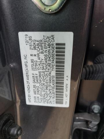 19UUB1F55LA008700 - 2020 ACURA TLX TECHNOLOGY ნაცრისფერი ფოტო 12