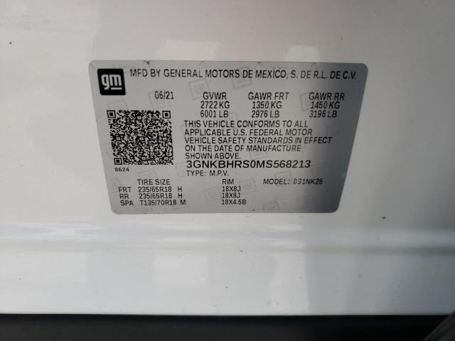 3GNKBHRS0MS568213 - 2021 CHEVROLET BLAZER 2LT WHITE photo 14