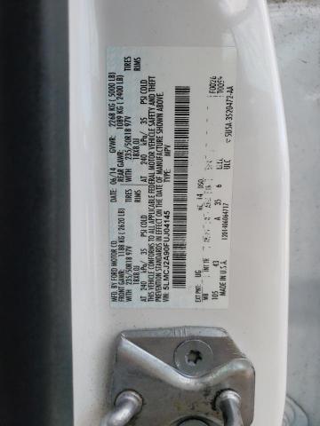 5LMCJ2A90FUJ04145 - 2015 LINCOLN MKC WHITE photo 14