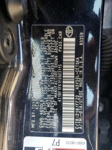 4T1BF1FK1FU903115 - 2015 TOYOTA CAMRY LE BLACK photo 13