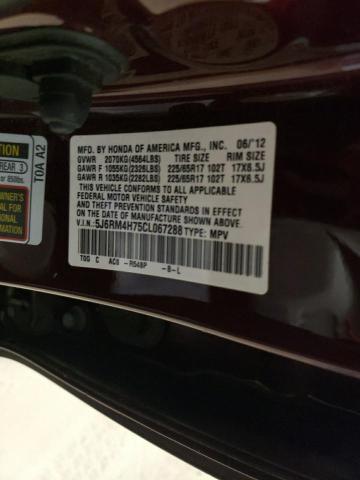 5J6RM4H75CL067288 - 2012 HONDA CR-V EXL BURGUNDY photo 13