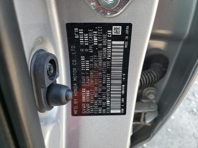 JHMFC1F76JX035077 - 2018 HONDA CIVIC EXL ვერცხლისფერი ფოტო 12