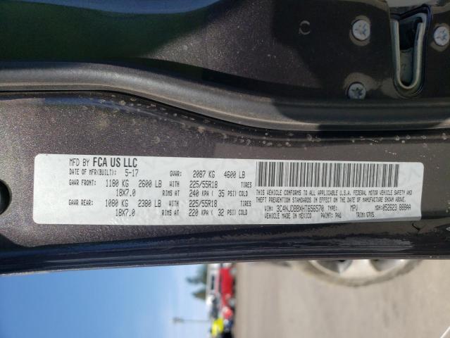 3C4NJDBBXHT656570 - 2017 JEEP COMPASS LATITUDE ნაცრისფერი ფოტო 12