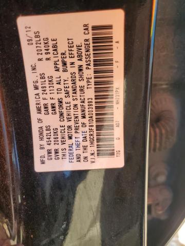 1HGCR3F81DA003993 - 2013 HONDA ACCORD EXL BLACK photo 12