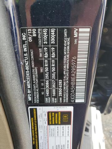 4JGDA5HB8EA295976 - 2014 MERCEDES-BENZ ML 350 4MATIC BLUE photo 14