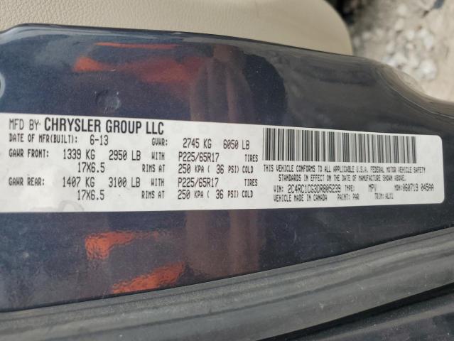 2C4RC1CG3DR805239 - 2013 CHRYSLER TOWN & COU TOURING L BLUE photo 14