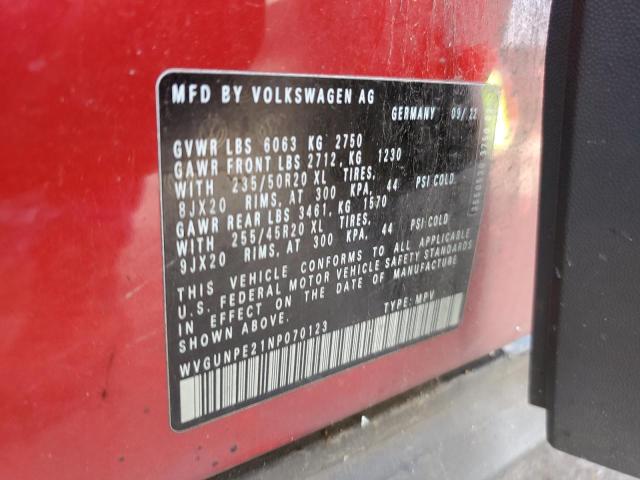 WVGUNPE21NP070123 - 2022 VOLKSWAGEN ID.4 PRO S Qırmızı foto 13