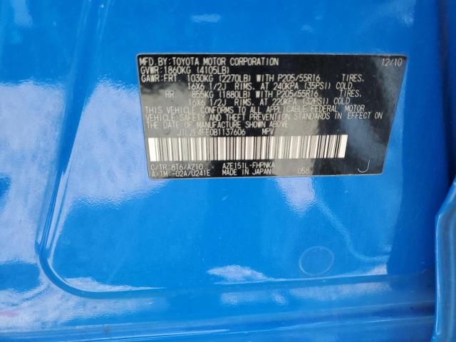 JTLZE4FE0B1137606 - 2011 TOYOTA SCION XB 蓝色 照片 12