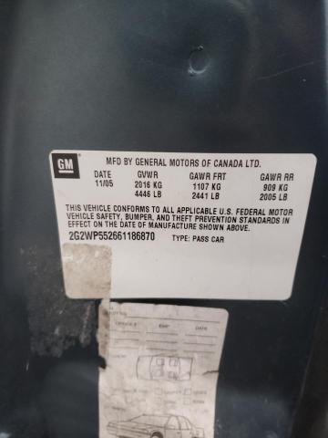 2G2WP552661186870 - 2006 PONTIAC GRAND PRIX 蓝色 照片 10