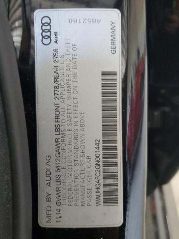 WAUHGAFC2GN001442 - 2016 AUDI A6 PRESTIGE შავი ფოტო 12