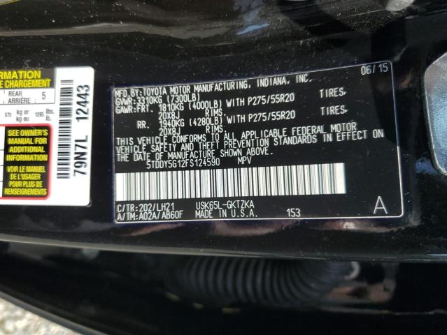 5TDDY5G12FS124590 - 2015 TOYOTA SEQUOIA PLATINUM BLACK photo 13