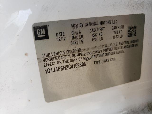 1G1JA6SH2C4162306 - 2012 CHEVROLET SONIC LS 白色 照片 12