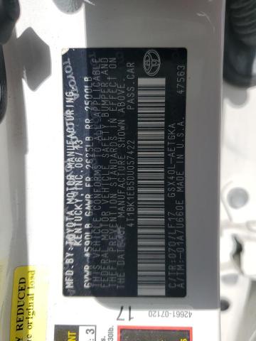 4T1BK1EB5DU057422 - 2013 TOYOTA AVALON BASE 白色 照片 13