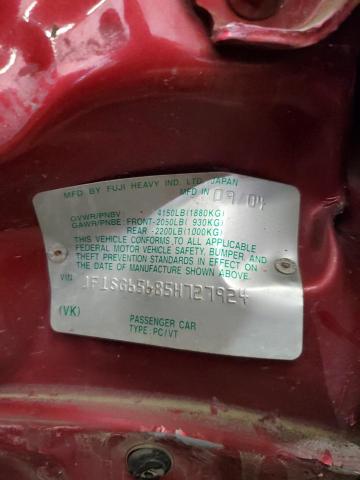 JF1SG65685H727924 - 2005 SUBARU FORESTER 2.5XS Կարմիր լուսանկար 13