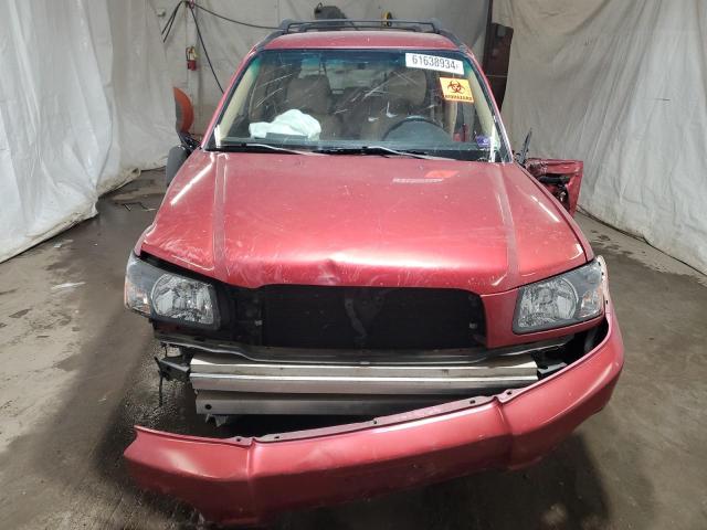 JF1SG65685H727924 - 2005 SUBARU FORESTER 2.5XS Կարմիր լուսանկար 5