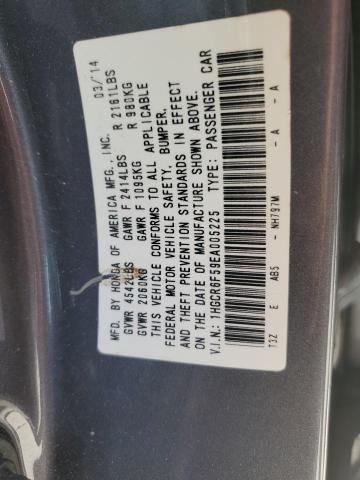 1HGCR6F59EA005225 - 2014 HONDA ACCORD HYBRID EXL GRAY photo 12