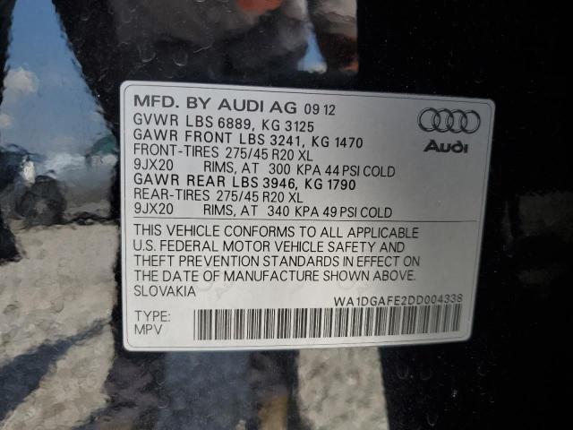 WA1DGAFE2DD004338 - 2013 AUDI Q7 PRESTIGE 黑色 照片 12