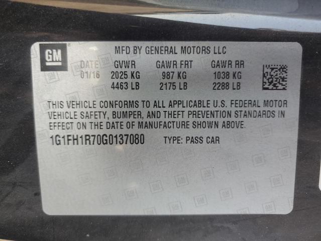 1G1FH1R70G0137080 - 2016 CHEVROLET CAMARO SS BLACK photo 12