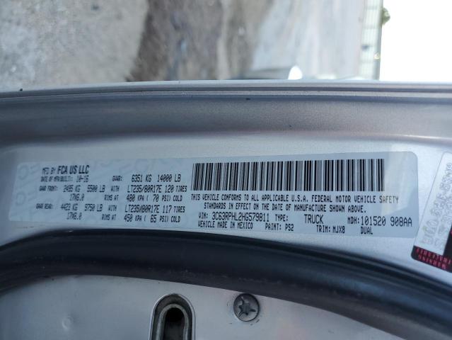 3C63RPHL2HG579811 - 2017 RAM 3500 SLT SILVER photo 12