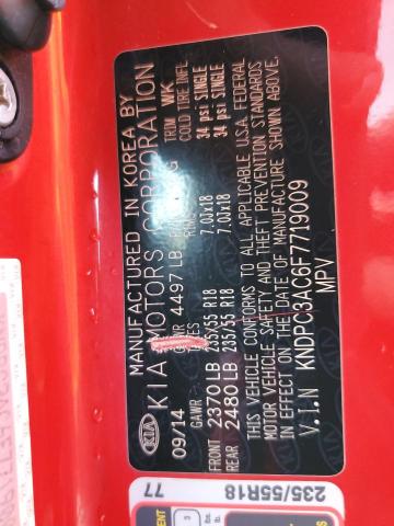 KNDPC3AC6F7719009 - 2015 KIA SPORTAGE EX RED photo 14