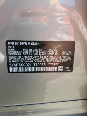 5YMTS0C02LLT10955 - 2020 BMW X3 M COMPETITION SILVER photo 13