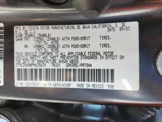 3TMCZ5AN0PM635639 - 2023 TOYOTA TACOMA DOUBLE CAB GRAY photo 13