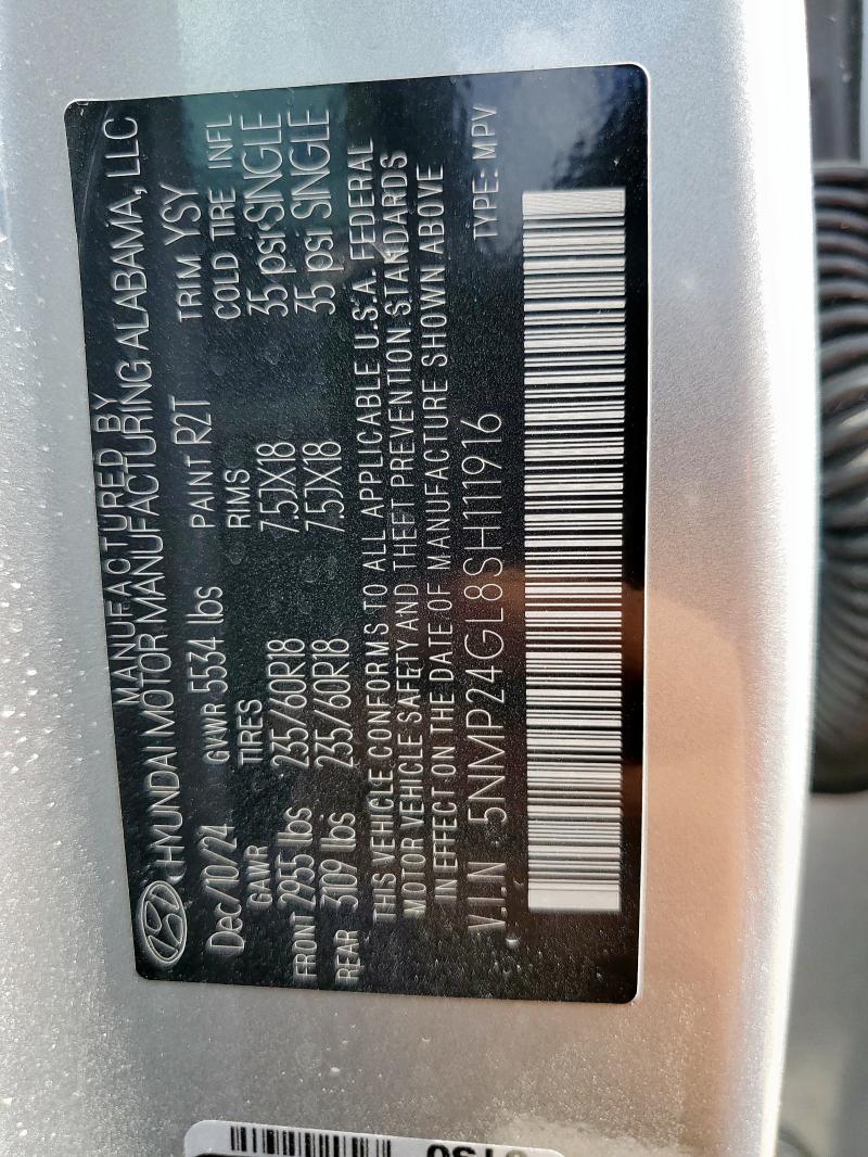 5NMP24GL8SH111916 - 2025 HYUNDAI SANTA FE SEL فضي صورة 14