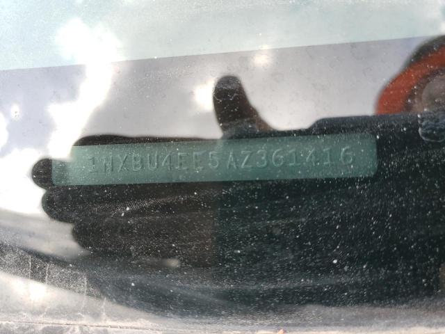 1NXBU4EE5AZ361416 - 2010 TOYOTA COROLLA BASE SILVER photo 12