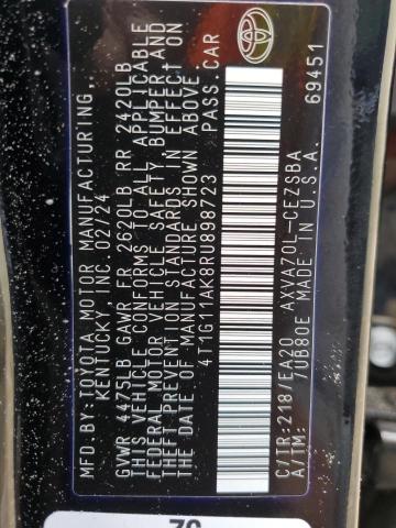 4T1G11AK8RU898723 - 2024 TOYOTA CAMRY SE NIGHT SHADE BLACK photo 12