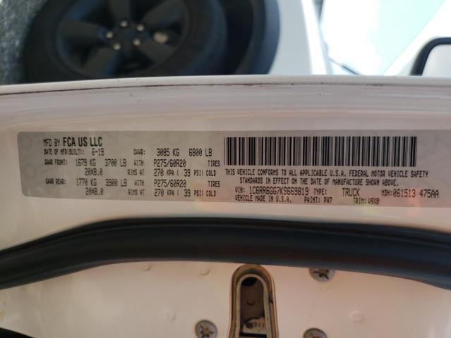 1C6RR6GG7KS669819 - 2019 RAM 1500 CLASS SLT 白色 照片 12