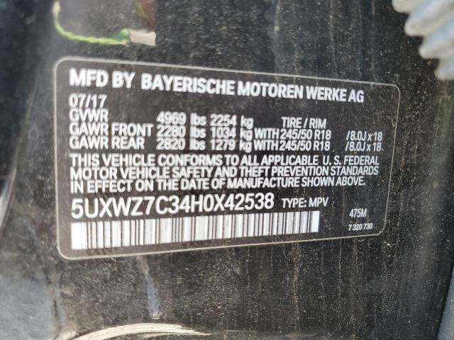 5UXWZ7C34H0X42538 - 2017 BMW X3 SDRIVE28I BLACK photo 13