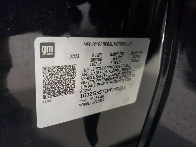 1G1ZG5ST1PF243212 - 2023 CHEVROLET MALIBU RS Grafit fotoğraf 12