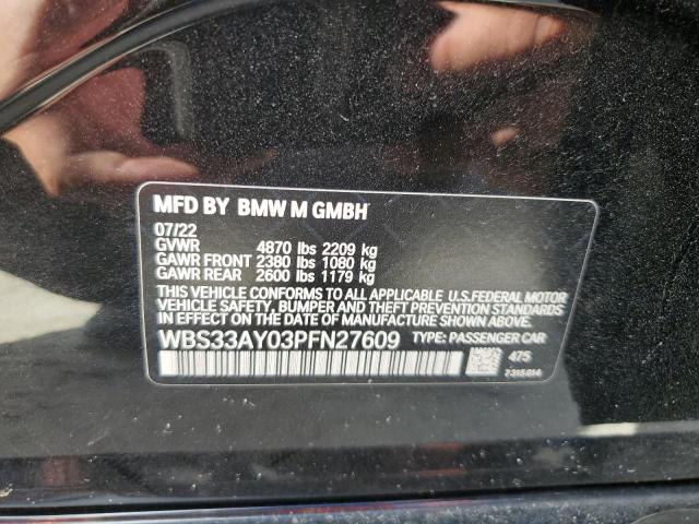 WBS33AY03PFN27609 - 2023 BMW M3 COMPETITION შავი ფოტო 13