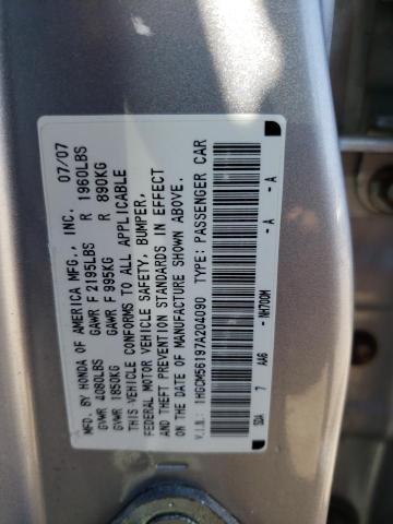 1HGCM56197A204090 - 2007 HONDA ACCORD VALUE SILVER photo 13