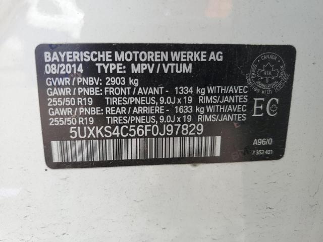 5UXKS4C56F0J97829 - 2015 BMW X5 XDRIVE35D WHITE photo 13