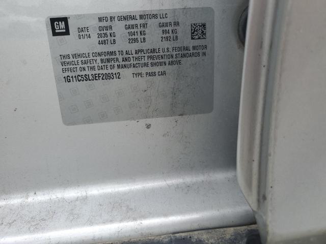 1G11C5SL3EF209312 - 2014 CHEVROLET MALIBU 1LT Gümüş foto 12