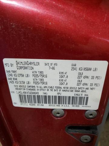 1J4GL48K47W500649 - 2007 JEEP LIBERTY SPORT MAROON photo 13