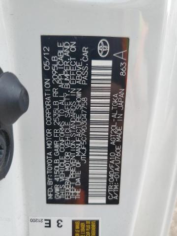 JTKJF5C79D3047758 - 2013 TOYOTA SCION TC Ağ foto 12