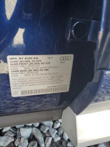 WA1CNAFY0J2116879 - 2018 AUDI Q5 PRESTIGE BLUE photo 13