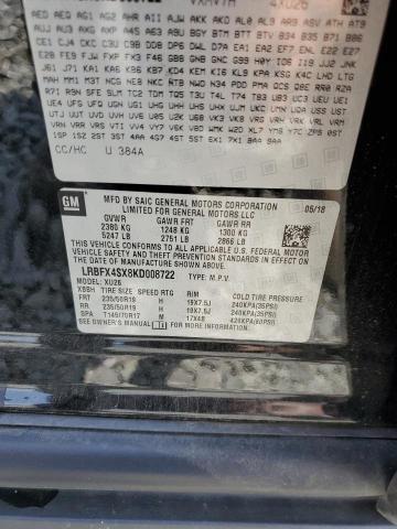 LRBFX4SX8KD008722 - 2019 BUICK ENVISION PREMIUM II Սև լուսանկար 13